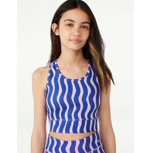 Free Assembly Girls Activewear Racerback Crop Top Size XL (14-16) Pink Blue NWT
